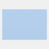 コーナ淡い色のフラワーブルー無地のカラー ラッピングペーパーシート (正面)