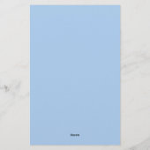 コーナ淡い色のフラワーブルー無地のカラー 便箋 (裏面)