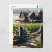 コーナ素朴ンフィールドアイアートのあるファームハウス ポストカード (正面/裏面)
