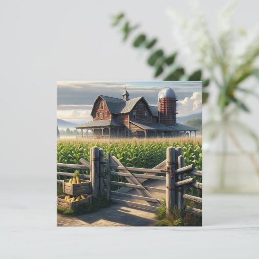 コーナ素朴ンフィールドアイアートのあるファームハウス 招待状 (スタンド正面)