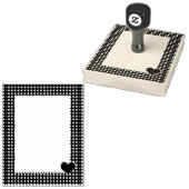 コーナ縁どーハートスタンパ付きギンガム ラバースタンプ (押印)