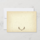 コーナ葉ー茶色ベージュ結婚式RSVP返信カード 出欠カード (裏面)