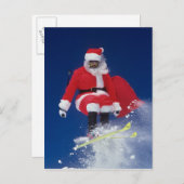 コーニスを離れてのスキージャンプのサンタクロース シーズンポストカード (正面/裏面)