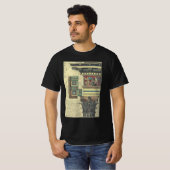 コーニスモールディングのある柱のビンテージ建築 Tシャツ (正面フル)