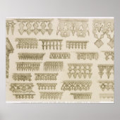 コーニス、バルコニー、マスラビーのためのイスラムデザイン ポスター (正面)