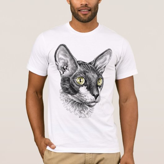 コーニッシュのレックスのスケッチ Tシャツ (正面)