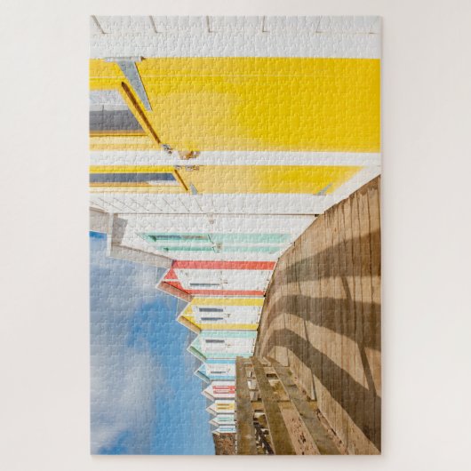 コーニッシュカラフルビーチハッツジグソー ジグソーパズル (縦)