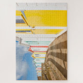 コーニッシュカラフルビーチハッツジグソー ジグソーパズル (縦)