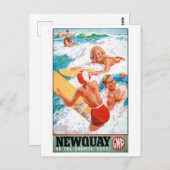 コーニッシュコーストヴィンテージポスター1937のニューキー ポストカード (正面/裏面)