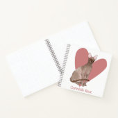 コーニッシュレックスキャットウォーター色子猫ピンクハート ノートブック (内部)