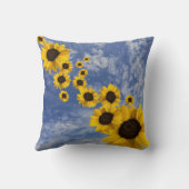 コーニッシュ吹スカイにリアルなヒマワリ クッション (裏面)