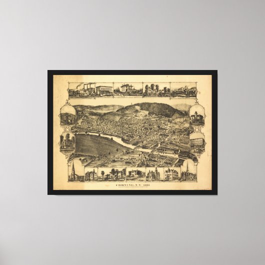 コーニングニューヨーク(1882) キャンバスプリント (正面)