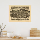 コーニングNYパノラママップ – 1882 ポスター (キッチン)