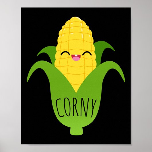 コーニーキュートコーンオンザコブグルメアートプリント ポスター (正面)