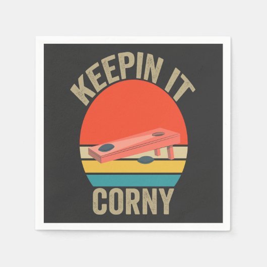 コーニーコンロおもしろいール動揺してヴィンテージ スタンダードカクテルナプキン (正面)