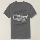 コーネットプレイヤーコーネストブラスミュージシャン Tシャツ (デザイン正面)