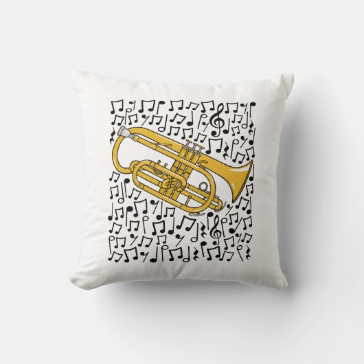 コーネットミュージカルノートコーネストブラスミュージシャン クッション (正面)