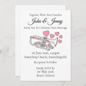 コーネット結婚式招待状ブラスミュージシャン 招待状 (正面/裏面)