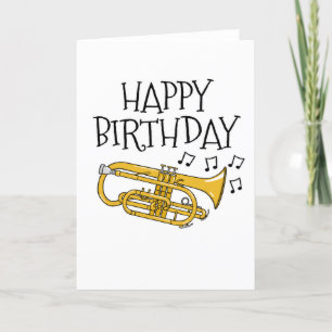 コーネット誕生日カードコルネティストブラスミュージシャン サンキューカード