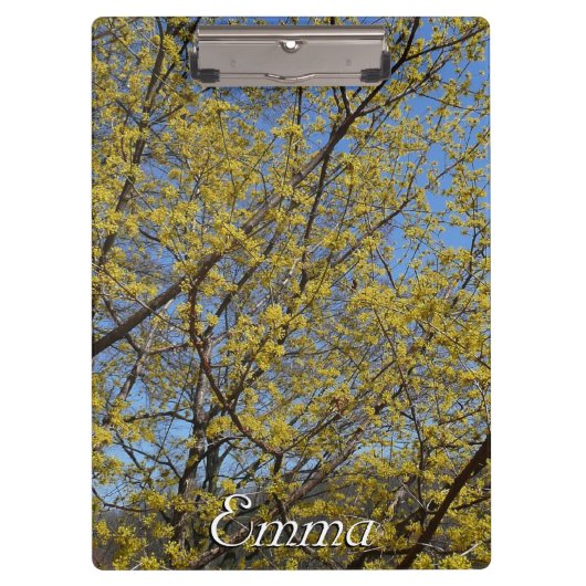 コーネリアンさくらんぼドッグウッド&ブルースカイフローラ クリップボード (正面)