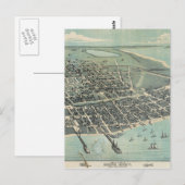 コーパスクリスティの鳥瞰図テキサス州1887 ポストカード (正面/裏面)