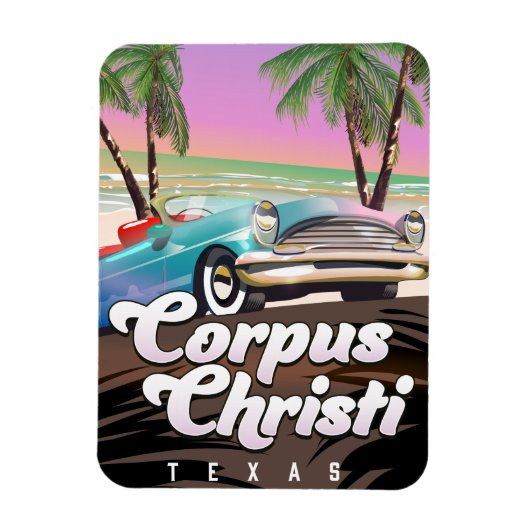 コーパスクリスティテキサス州バケーションポスター マグネット (縦)