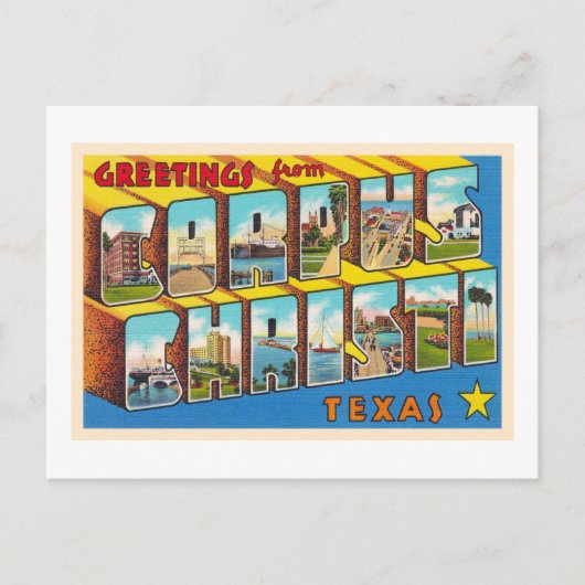 コーパスクリスティテキサス州ヴィンテージ大文字葉書 ポストカード (正面)