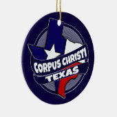 コーパスクリスティテキサス州国旗のバースト休日オーナメント セラミックオーナメント (右)
