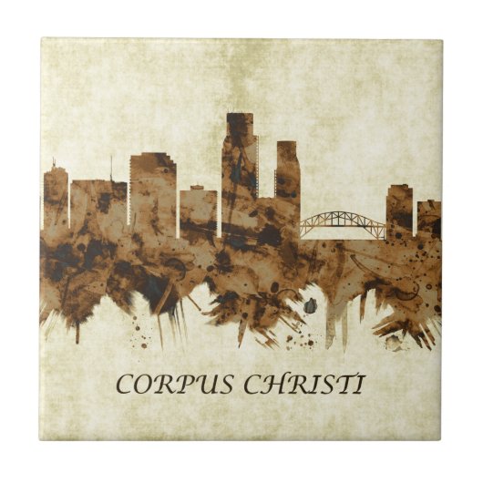 コーパスクリスティテキサス州街並み タイル (正面)