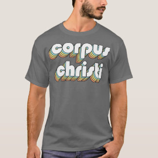 コーパスクリスティレトロレインボータイポグラフィフェードスタイル Tシャツ