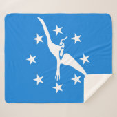 コーパスクリスティ国旗を持つシェルパ毛布 シェルパブランケット (正面(横))