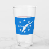 コーパスクリスティ国旗を持つ愛国的なガラスのカップ タンブラーグラス (正面)