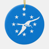 コーパスクリスティ市国旗(テキサス州) セラミックオーナメント (正面)