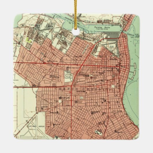 コーパスクリスティTXマップ1951 セラミックオーナメント (裏面)