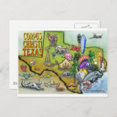 コーパスクリスティTx漫画マップ ポストカード (正面/裏面)