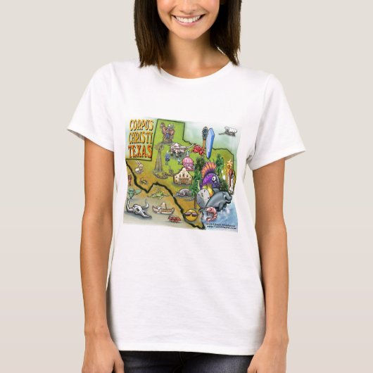 コーパスクリスティTx漫画マップ Tシャツ (正面)