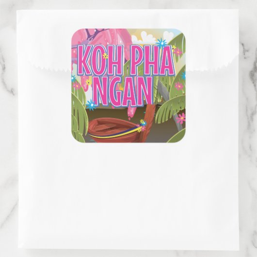 コーパニガンタイ旅行ポスター スクエアシール (バッグ)