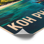 コーパンガンタイランドラベルアートヴィンテージ ポスター (角)