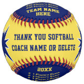 コーパーソナライズされたチや選手にソフトボールの贈り物 ソフトボール (正面)