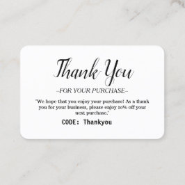 コーパーソナライズされたド付き注文サンキューカード 名刺