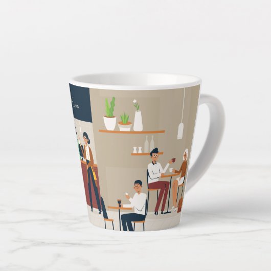 コーパーソナライズされたヒーカフェ店 カフェラテマグ (右アングル)