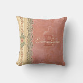 コーパーソナライズされたルガーリーエレガントバラアイボリーレース クッション (正面)