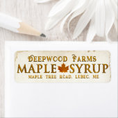 コーパープレートメープルシロップ瓶ラベル付きリーフ ラベル (インサイチュ)