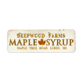 コーパープレートメープルシロップ瓶ラベル付きリーフ ラベル (正面)