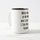 コーヒおもしろいーことわざ引用文 ツートーンマグカップ (正面左)