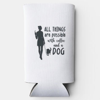 コーヒおもしろいーと愛犬家のセルツァークーラーボックス スリム缶クーラー