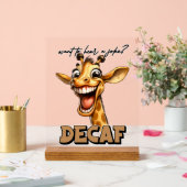 コーヒおもしろいーのジョークdecaf giraffe word art アクリルサイン (ウェディング)