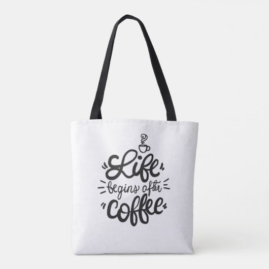 コーヒおもしろいーのトートバッグの後に生き始める トートバッグ (裏面)