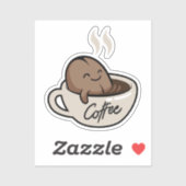 コーヒおもしろいーのマグカップの漫画 シール (シート)