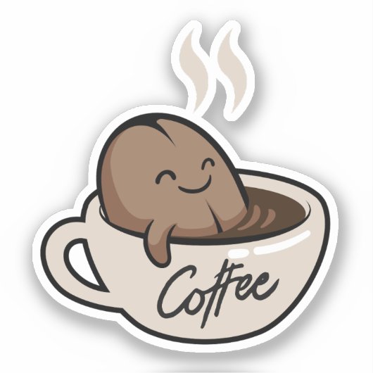 コーヒおもしろいーのマグカップの漫画 シール (正面)